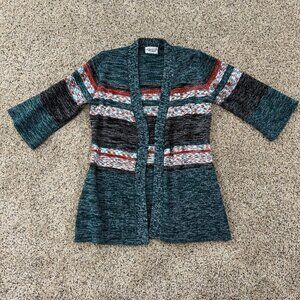 Vintage Hand Loomed Hand Full Fashioned Sweater M/S Cardigan Open Front Knit